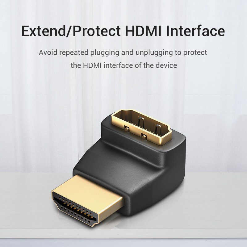 Tions HDMI Adapter 270 90 Grad Rechtwinklig HDMI Stecker auf HDMI Buchse Konverter für PS4 HDTV HDMI Kabel 4K HDMI 2,0 Verlängerung