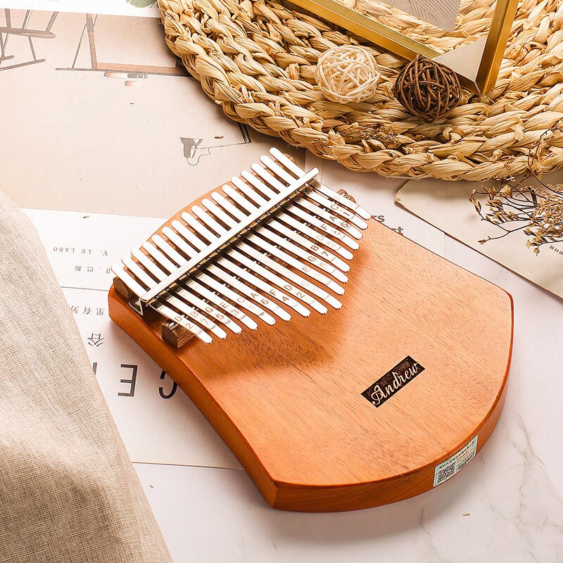 Kalimba-piano con falda grande de 17 tonos para principiantes, instrumento musical sencillo, con swing, placa de madera maciza