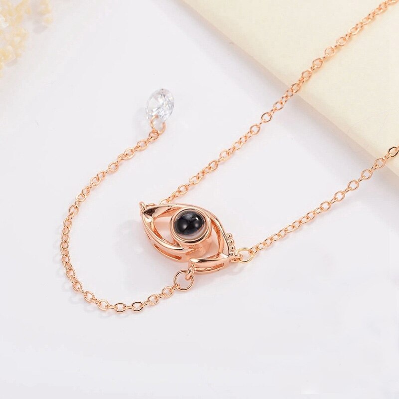 20 Styles Rose Gold&Silver 100 Languages I Love You Projection Pendant Necklace Romantic Love Memory Wedding Necklace for Women: 7SP0034