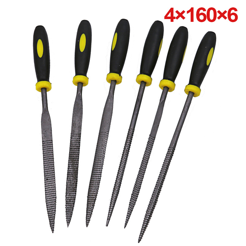 6Pcs Wood Rasp Assorted Files Set Carpentry Filing Tool Woodworking Metal Grinding Tool Rasp 5X180mm 4X160mm 3x140mm: 4X160MM