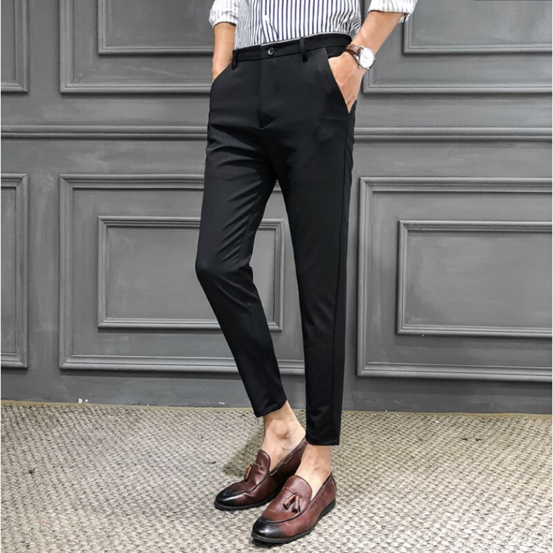 Men's Gentleman's Business Casual Work Pants/Male slim fit leisure suit Trousers/ British formal suit trousers