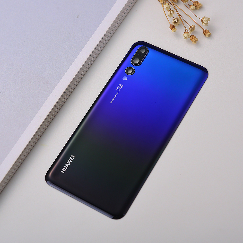 Bakpanel original huawei  p20 pro batteri baklucka bakdörr hus glasfodral för  p20 pro  p 20 batterilucka + kameralins