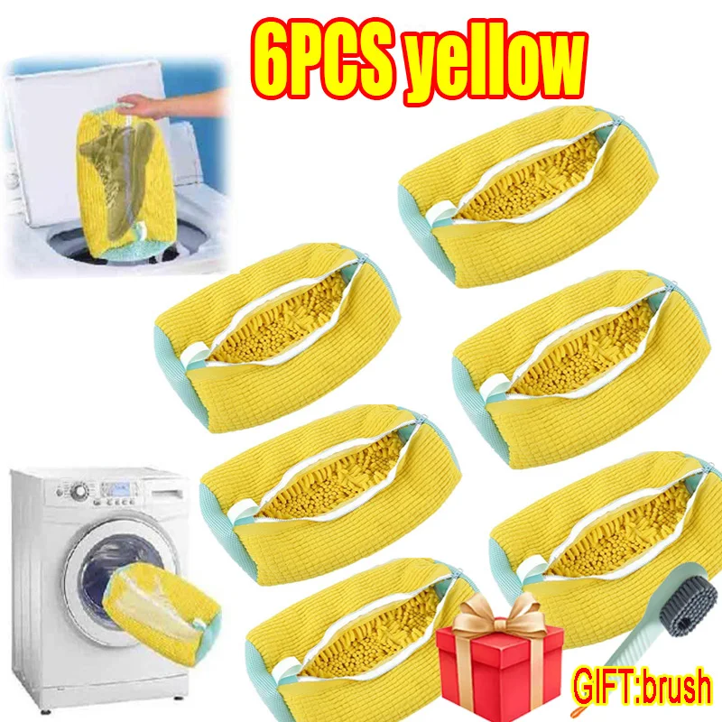 Waszak Schoenwasnet Waszak Gewatteerd Net Wasgoed Schoenen Huishoudelijke Machine Wassen Schoenen Zakken Droogzakken 1/6PCS: MULTI