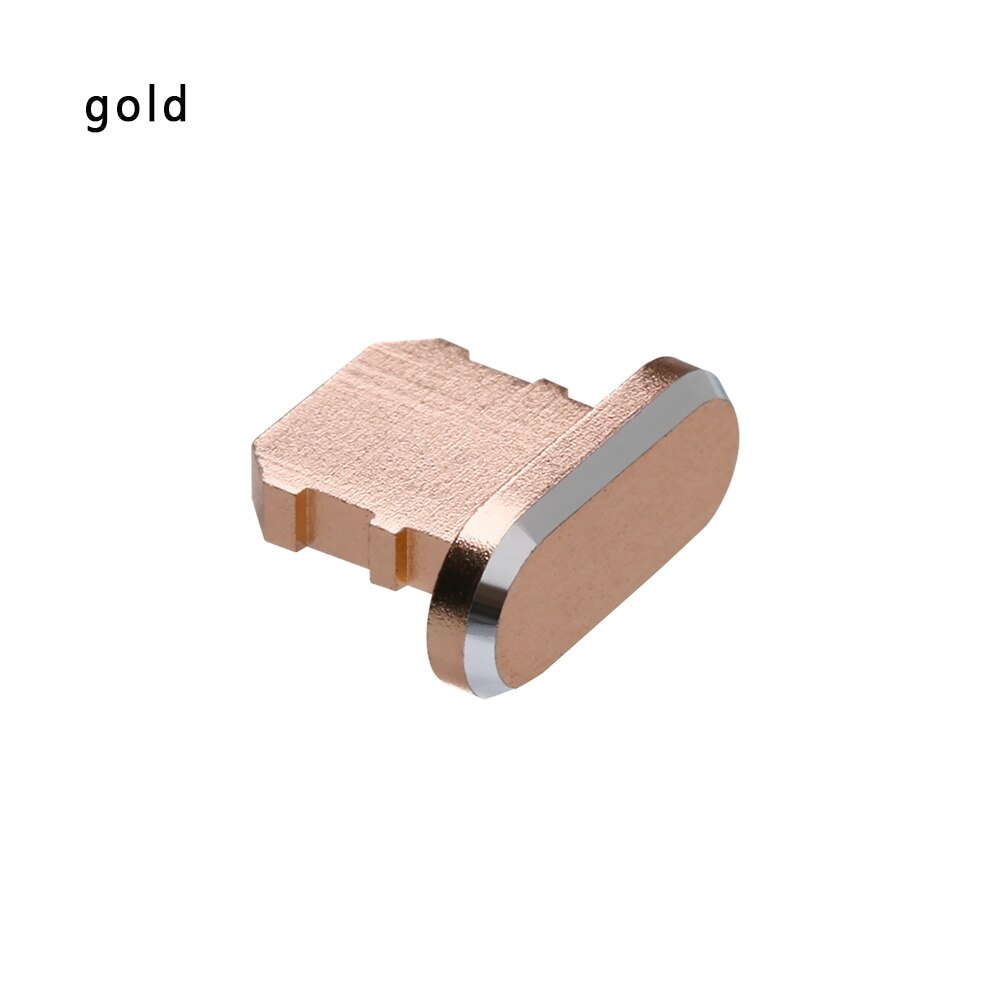 1Pc Kleurrijke Metal Anti Dust Dock Charger Plug Stopper Cap Cover Voor Iphone X Xr Max 8 7 6S Plus Mobiele Telefoon Accessoires: Goud
