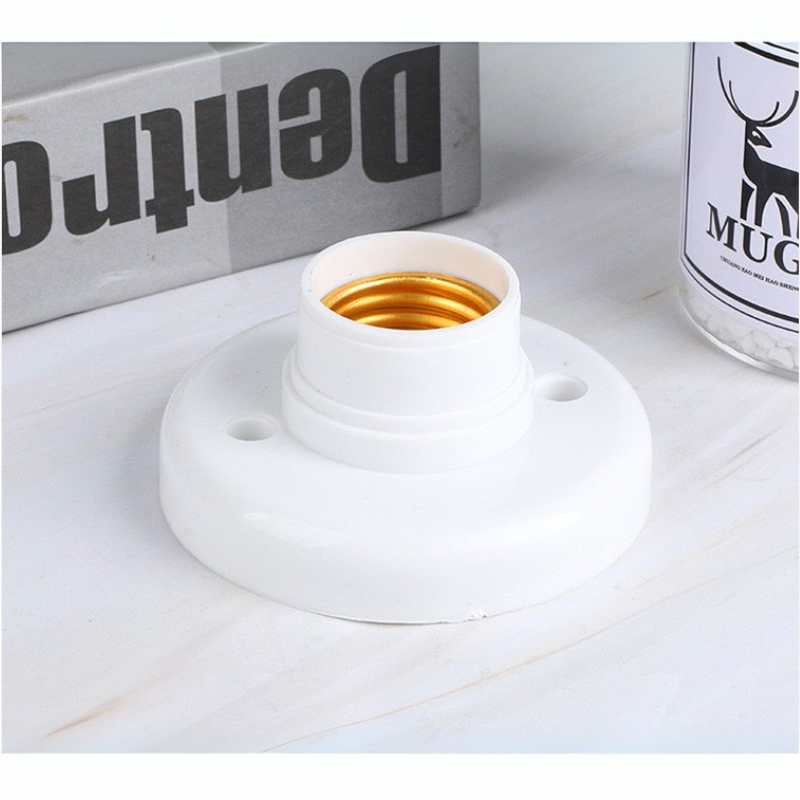Base de soporte de bombilla D76cm E27, casquillo de luz de tornillo D118mm, portalámparas blanco de plástico para colgante LED incandescente, ahorro de energía