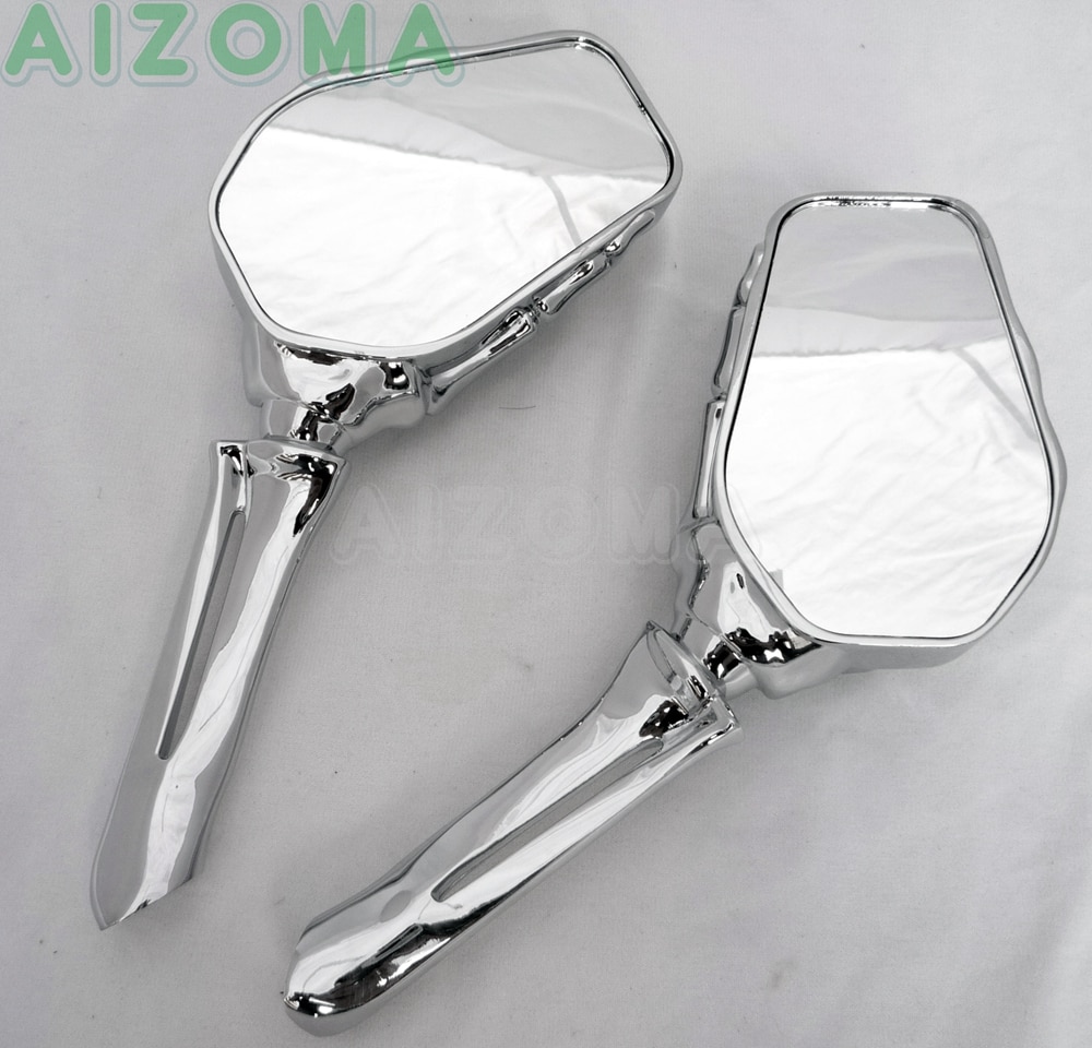 Chrome Motorcycle Rearview Mirror For Harley Sportster 883 Dyna Street Glide Custom Aluminum Skeleton Hand Claw Side Mirrors