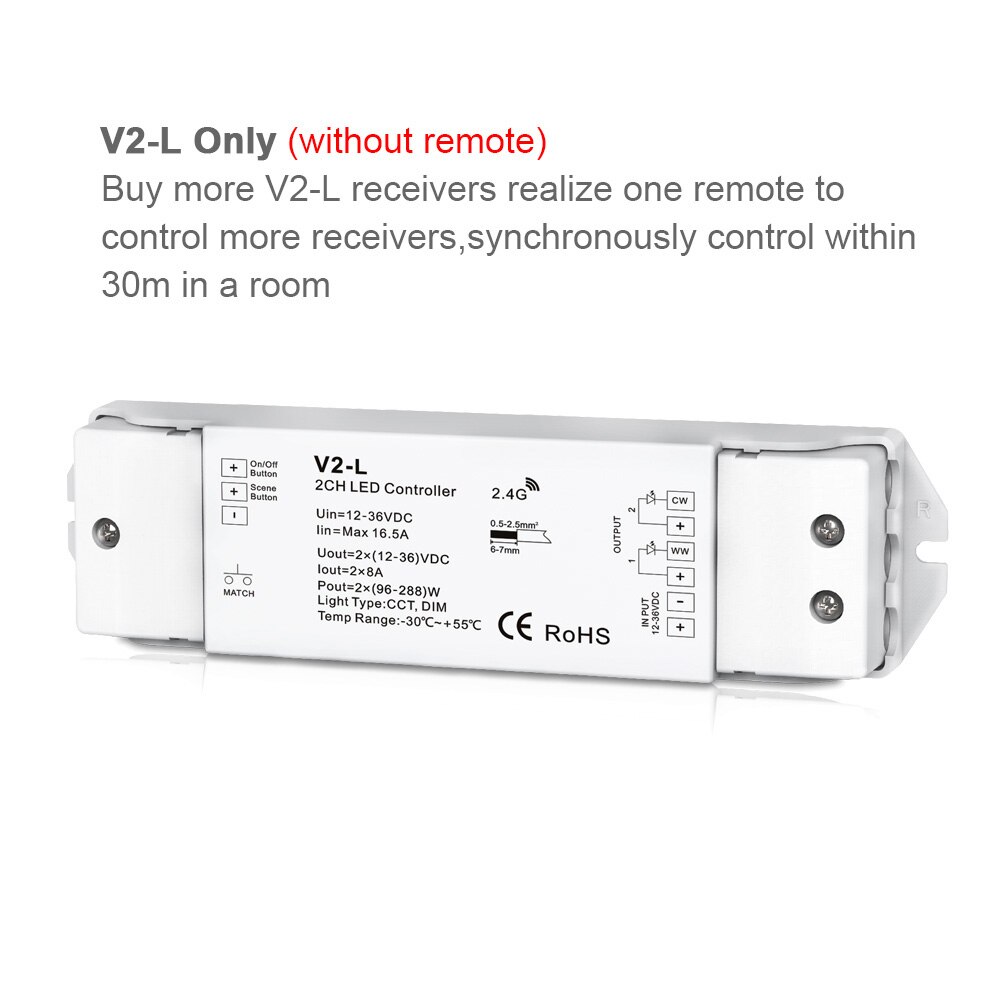 Ww cw led controller wifi smart rf trådløs 2.4g fj... – Grandado