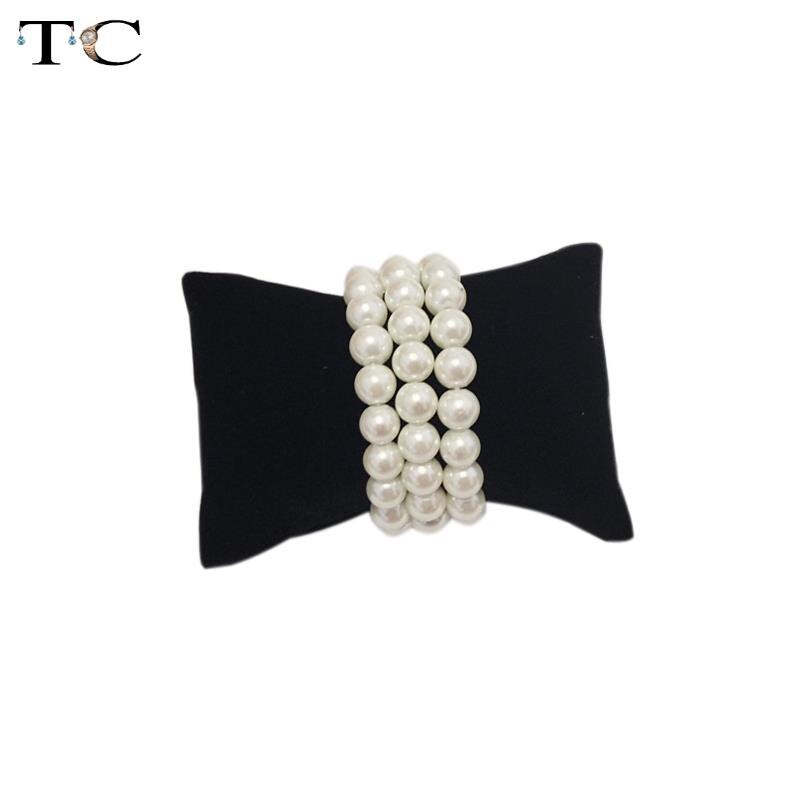 Retail Jewelry Bracelet Bangle Pillow Display Holder Watch Holder Display Pillows Bracelet Pillow Cushion Small Size: Black Velvet
