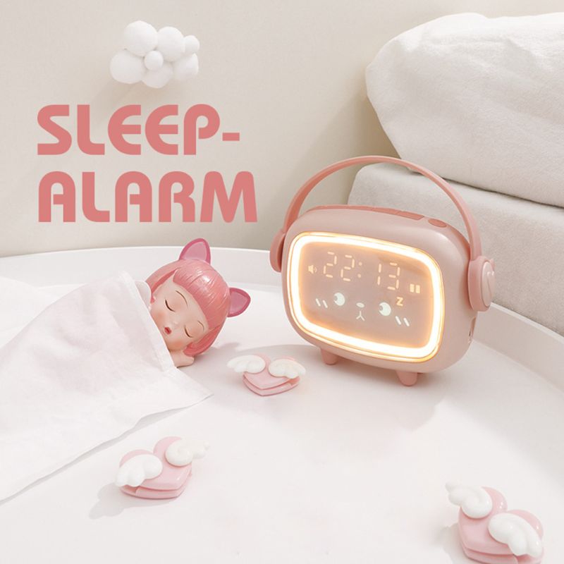 Børn søde digitale vækkeur med natlysbord vækkeure ure boligindretning julefødselsdag