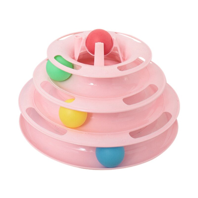 Three Four Levels pet cat toy Tower Tracks Disc cat Intelligence Amusement triple pay disc cat toys ball Training Amusement plat