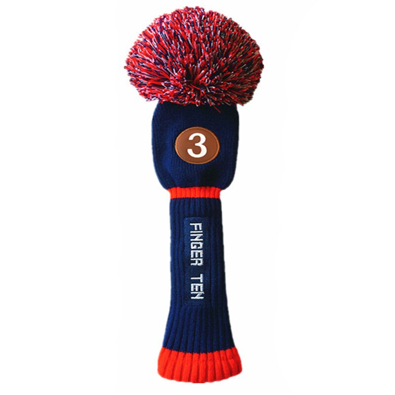 Pom Golf Club Covers Headcovers Set #1 #3 #5 Voor Driver Fairway Hybrid Putter Headcover 1 3 4 5 7 X: Blue No.3 1Pcs