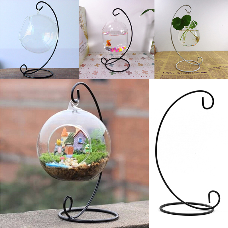 Planten glazen vaas ijzeren hangstandaard zonder glazen bol vaas pot ijzeren standaard houder woondecoratie vazen kaarsenhouders tslm 1