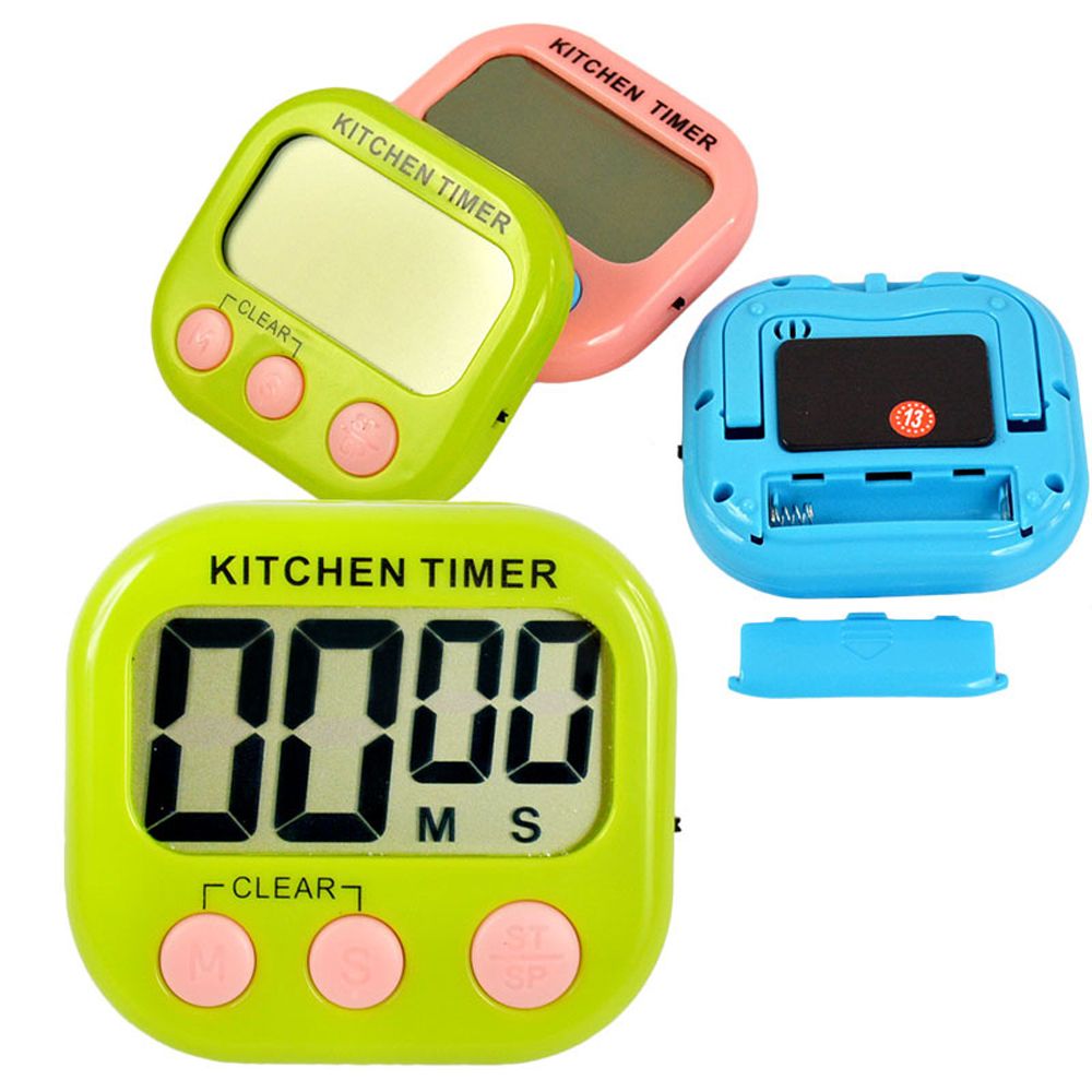 Magnetic LCD Digital Kitchen Countdown Timer Alarm with Stand White Kitchen Timer Practical Cooking Timer Alarm Clock