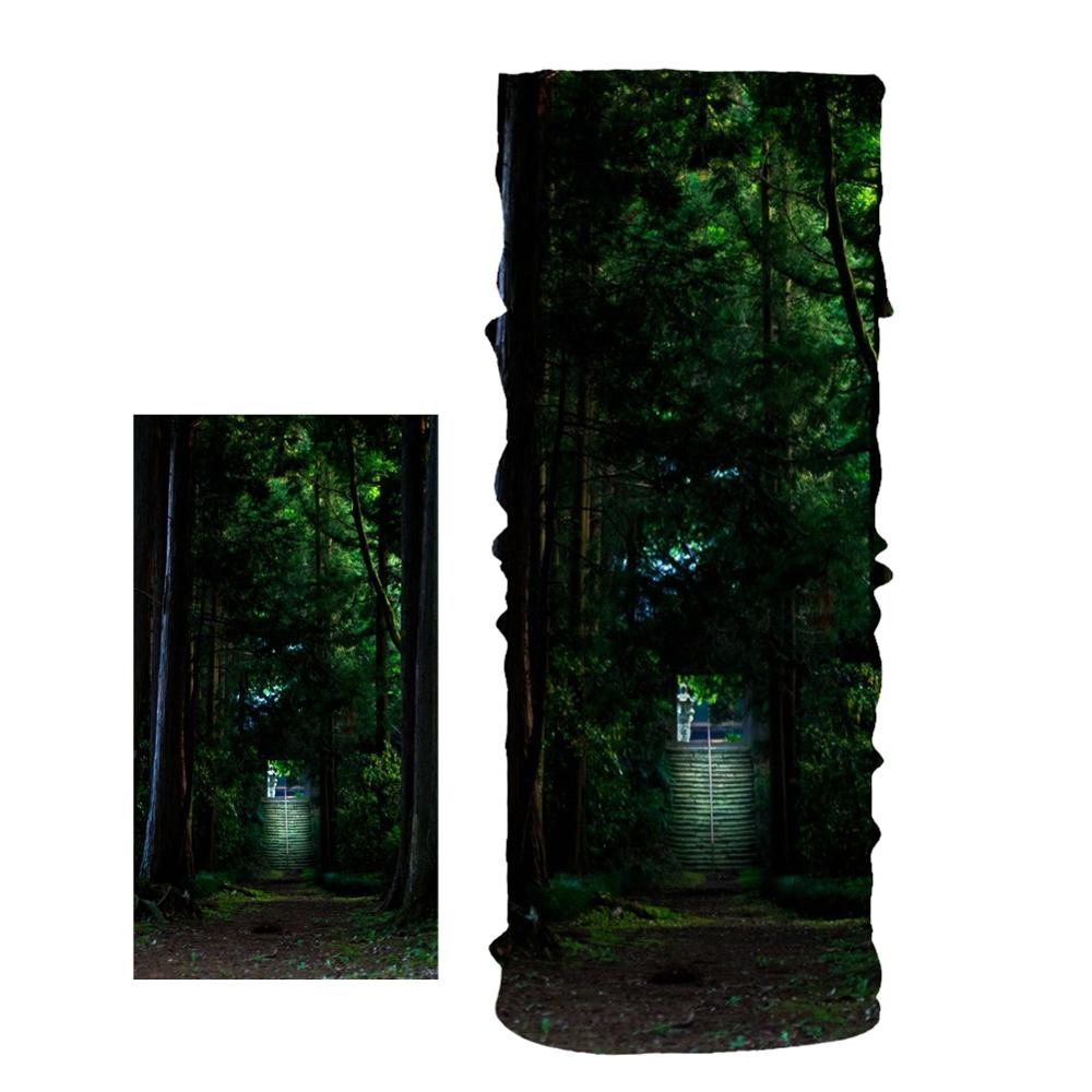 Forêt naturelle fleurs rouges motif tête/visage/masque cou Bandana écharpe double usage Tube magique foulard cyclisme Sport chapeaux Turban: D