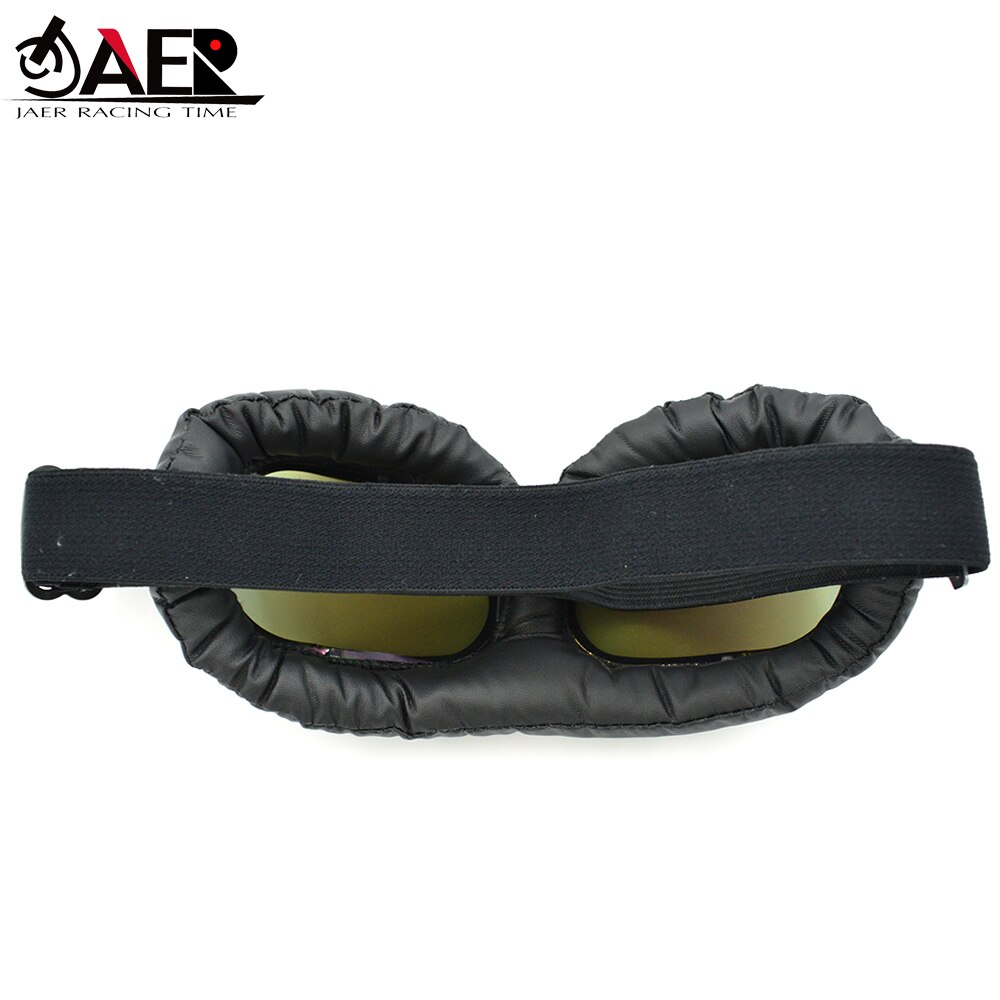 JAER-Gafas de Moto Vintage de cuero Steampunk, lentes de Moto Dirt Bike Cafe Racer, casco de Moto a la , gafas de sol para Jet Ski, 100%