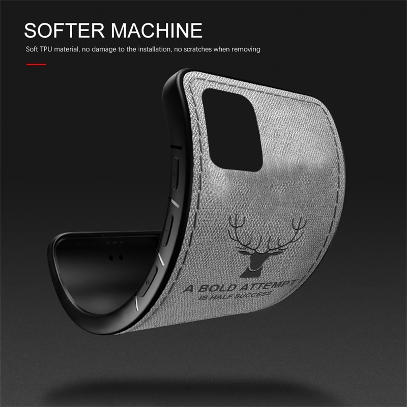 Redmy Hinweis 11 fallen 3D Hirsch aufbringen Tuch Stoff Zurück Abdeckung Für Redmi Hinweis11 Profi 5G Nicht 11 S 11 S 4G Weiche Rahmen Stoßfest Coque