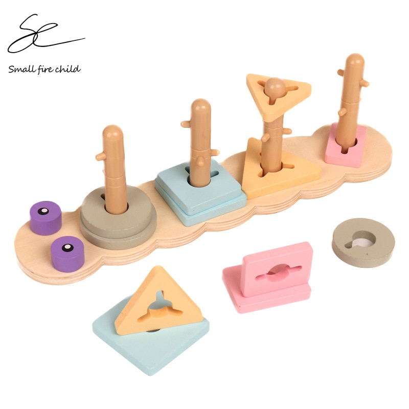 Kids Toys Wooden Monterssori Toys Geometric Shape Cognition Match Preschool Teaching Aids Early Educational Toys for Children