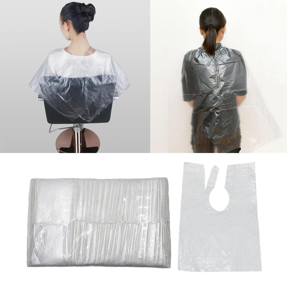 100pcs Waterproof Disposable Hair Cutting Capes Gowns Barber Gown Apron Salon Barber Shop Hair Cut Protection Capes 60x80cm