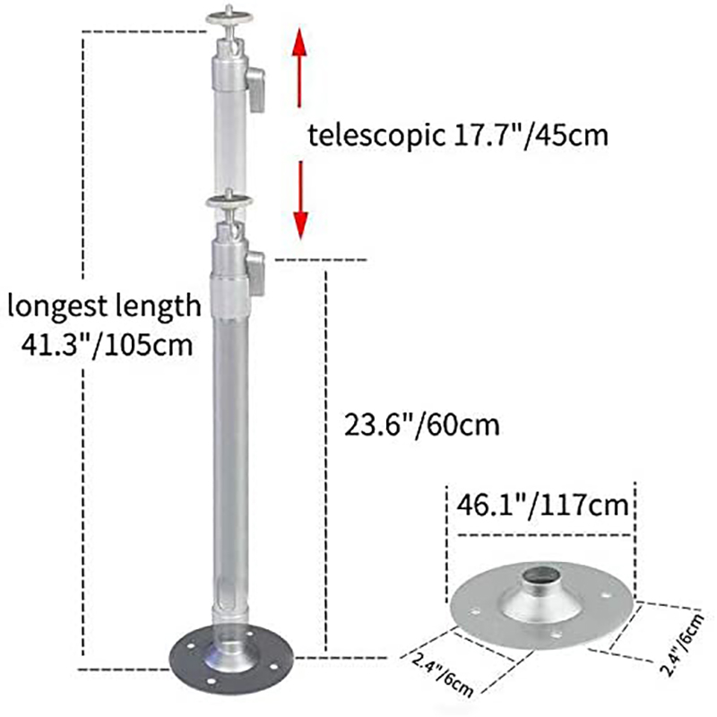 Universal Projector Mount, Wall Ceiling Mount Hanger 360 Degree Rotatable Head Extendable Length 31.5 Inch to 59 Inch