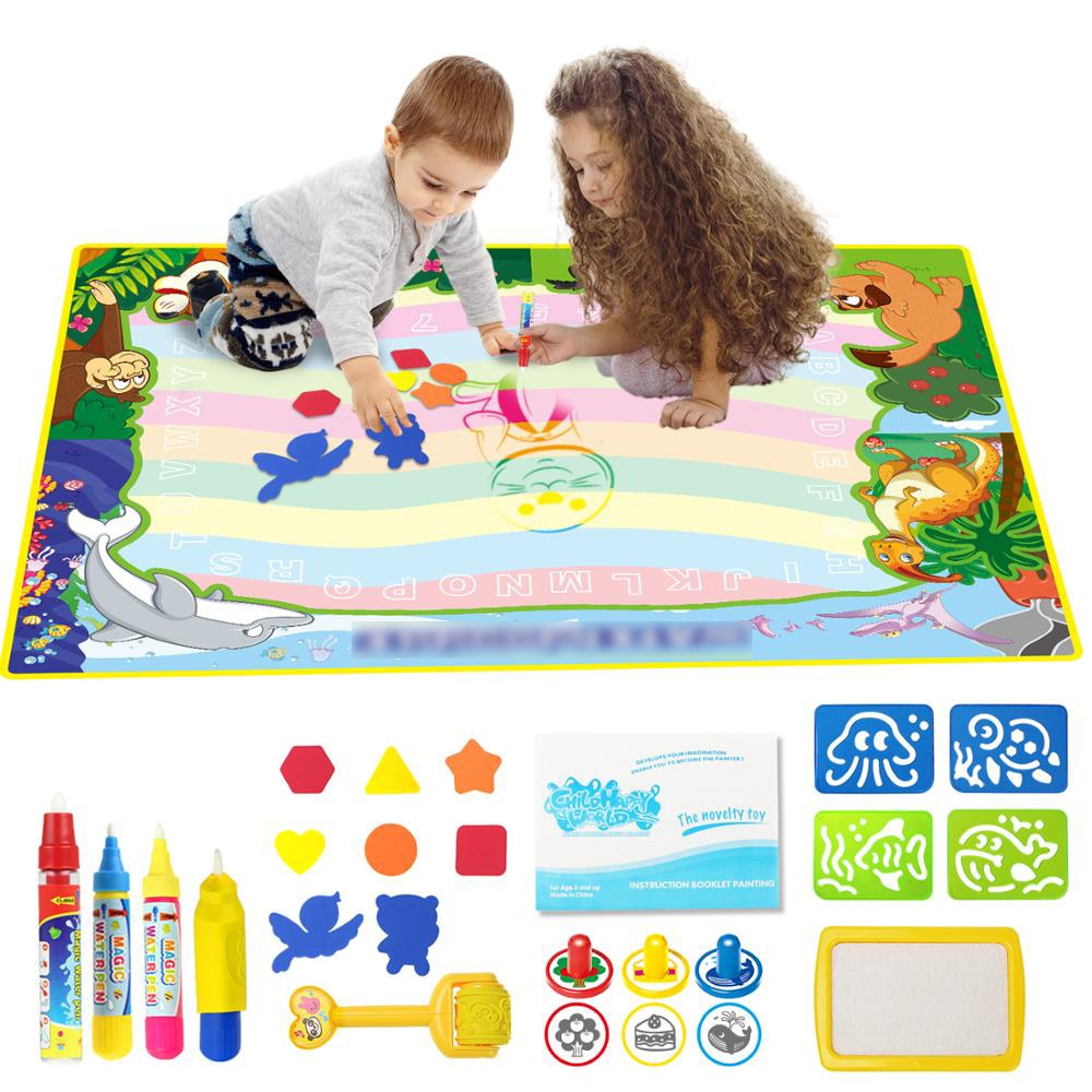 6 Soorten Grote Maat Magic Water Doodle Mat Tekening Tapijt Coloring Pad Schilderen Speelgoed Tekentafel Vroege Educatief Speelgoed Voor kids