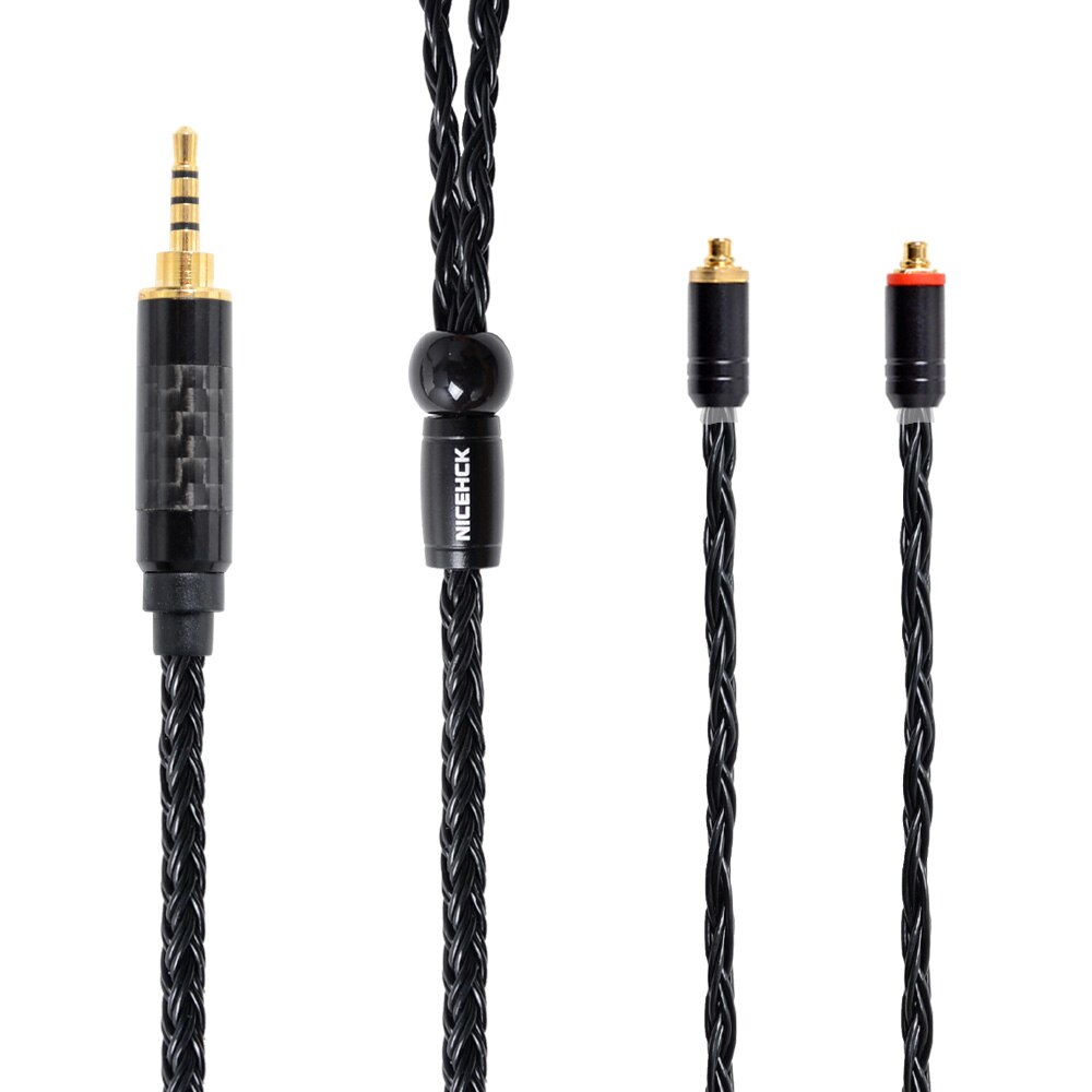 NICEHCK 16 Core Silver Plated Headphone Cable - 120cm - 3.5/2.5/4.4mm Plug - MMCX/2Pin Connector: 2.5mm plug with MMCX