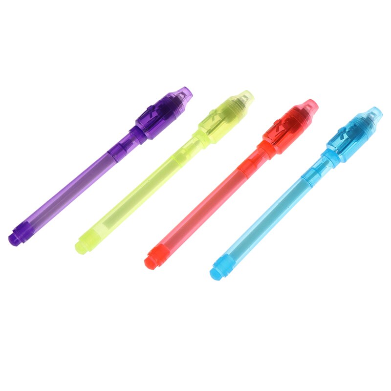 4pcs Plastic LED Light Pen Developing Toy Magic Banknote Checking Pen