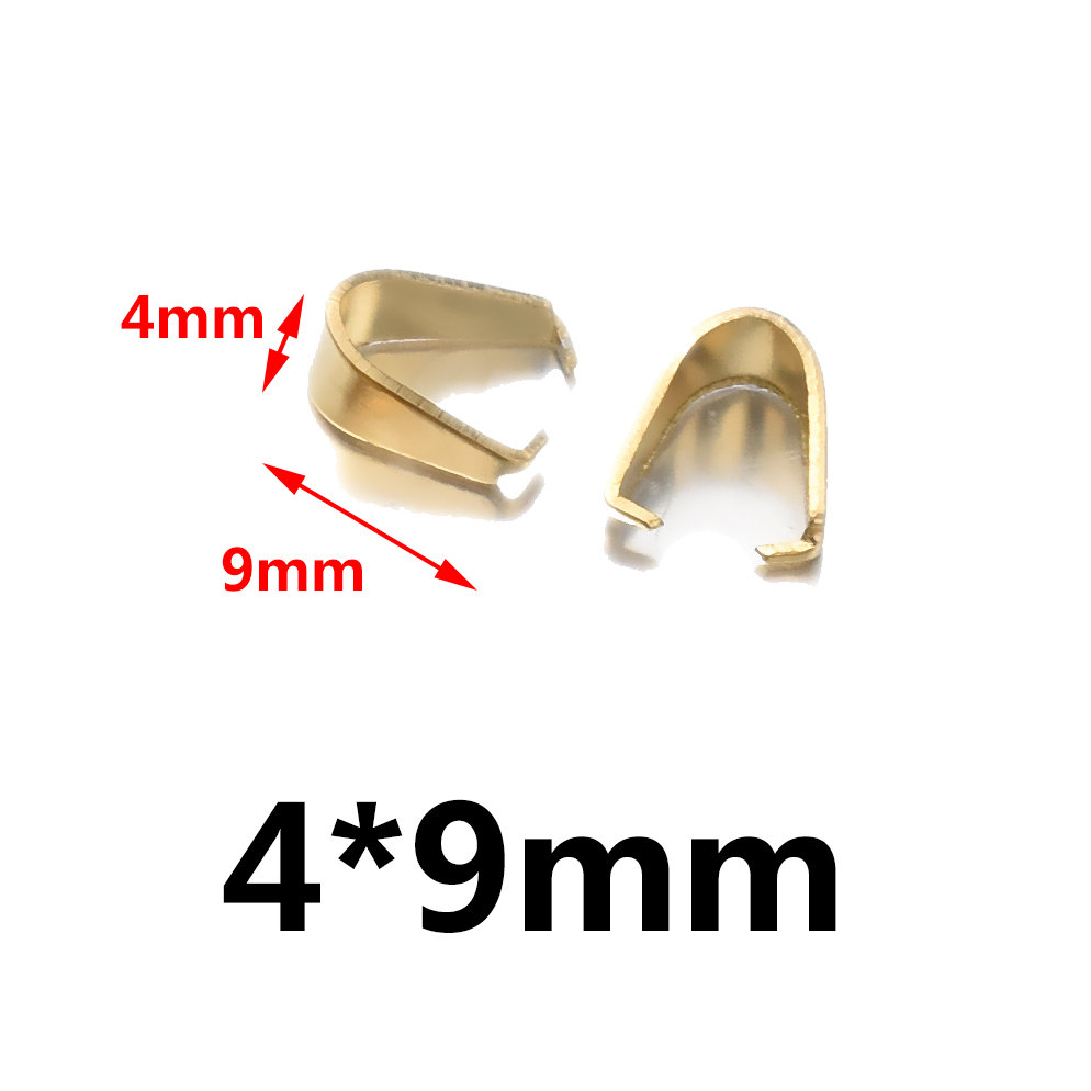 50 Stück Edelstahl-Klemmklammer-Verschluss, BüGel-beenden, Halsketten-Anhänger, Krallenverschlüsse, Melonen-Samen-Schnalle für DIY-Handwerk, Schmuckherstellung: Gold