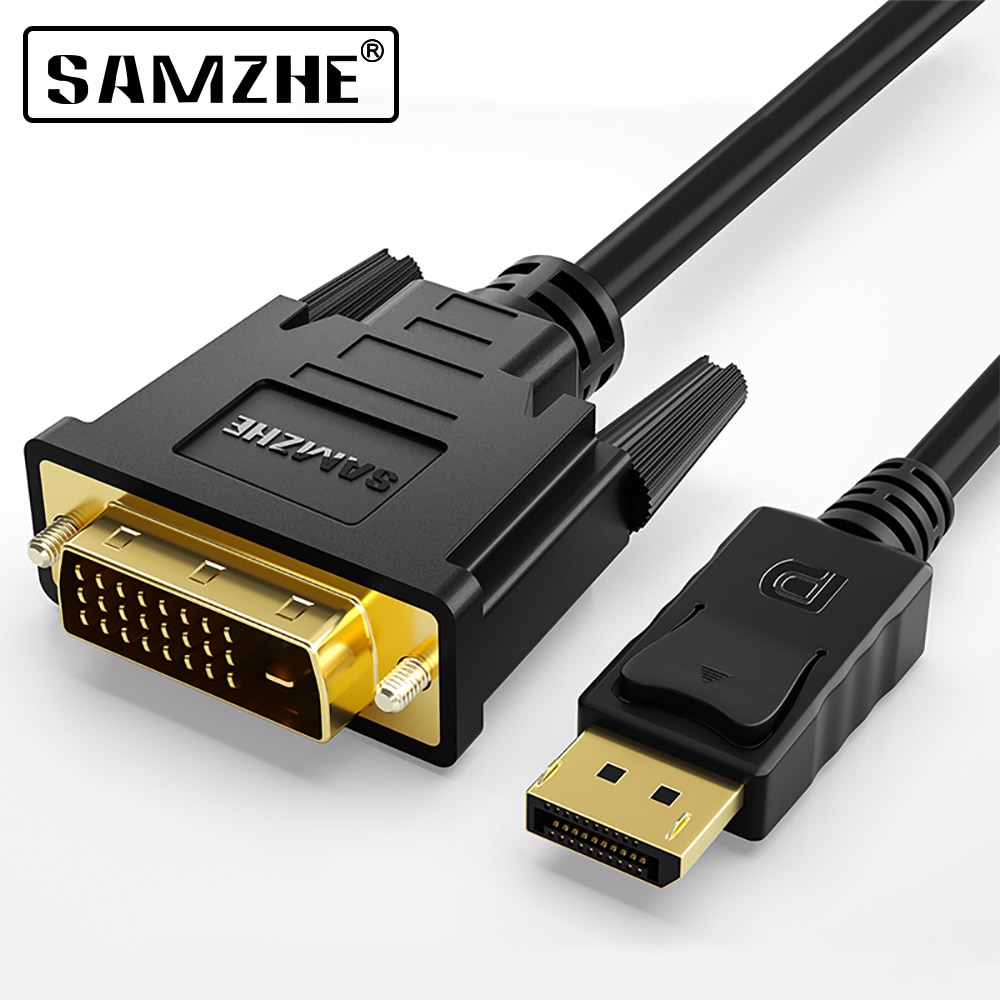 Samzhe Displayport Naar Dvi 24 + 1 Converter Kabel 1080P Hd Dp Male Naar Dvi Male Adpater Kabel 1.8M 3M Voor Pc Laptop Projector