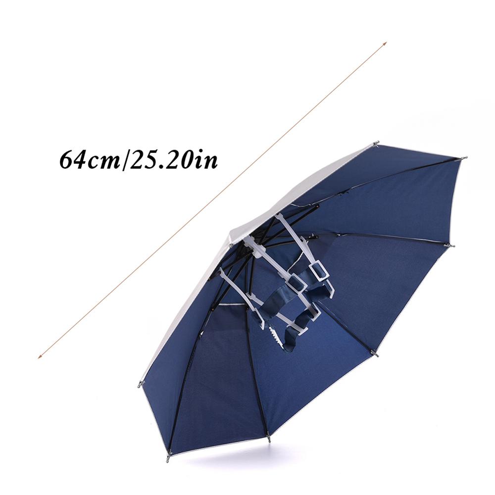 25,5 "paraguas sombrero plegable cabeza sombrero con paraguas manos libres sombrilla de protección solar para senderismo Camping pesca deporte al aire libre
