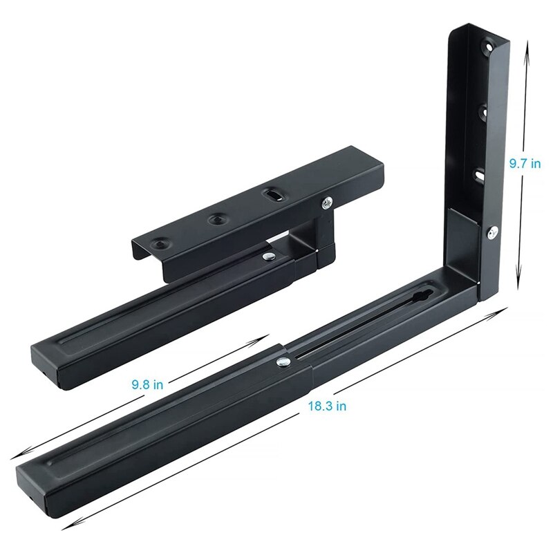 Universal Wall Mount Magnetron Beugels, opvouwbare Keuken Stretch Oven Stand Plank Rack Belasting 220 Lb (Set Van 2)