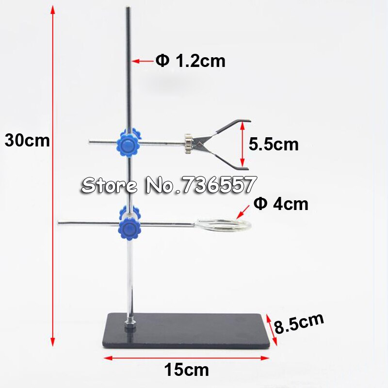 Metal Mini Lab Bracket Retort Support Stand Clip Clamp Flask Alcohol Bottle Laboratory Education Supplies Equipment High 30cm