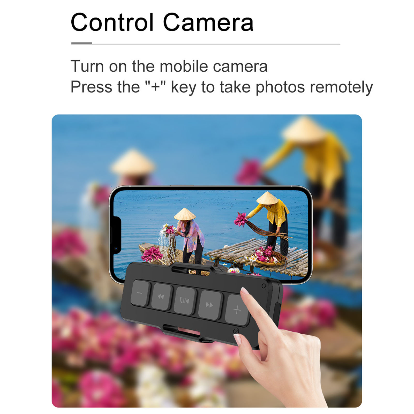Bluetooth 5.0 Remote Control Wearable IPX4 Waterproof Easy Touch Smartphone Controller for Most Phones Smartphone Remote Control