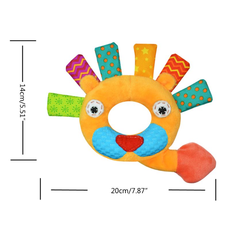 Baby Boy Girl Animal Pattern Cartoon Hand Bell Ring Rattles Soft Lovely Plush fo 54DA