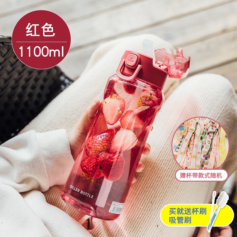 Transparent enkel vattenflaska kawaii söt snygg liten bärbar vattenflaska miljövänlig utomhus frasco drinkware  ab50wb