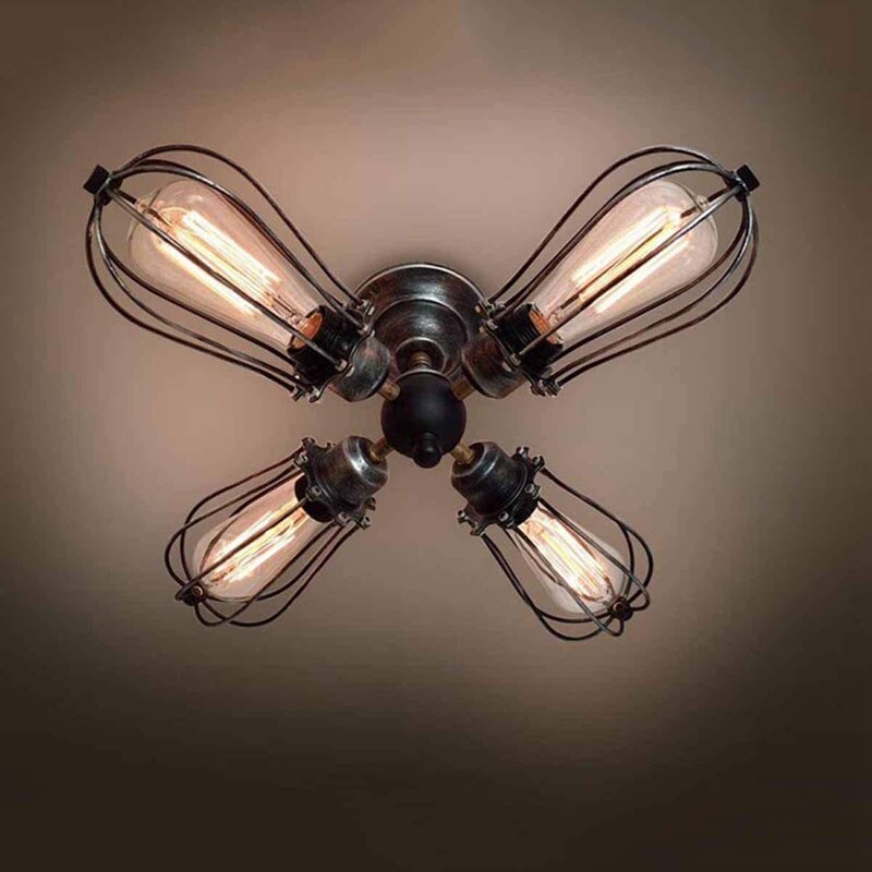 Retro bur lampeskærm, retro industriel gør-det-selv fuglebur lampe vagt, til loftsventilator lysekrone loftslampe væglampe