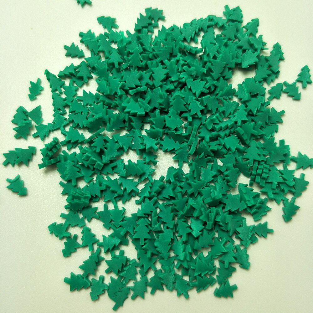 100g juletræ lerskive polymer lerdrys til håndværksfremstilling gør-det-selv-nail art dekoration krystal mudder fyldmateriale: Grøn