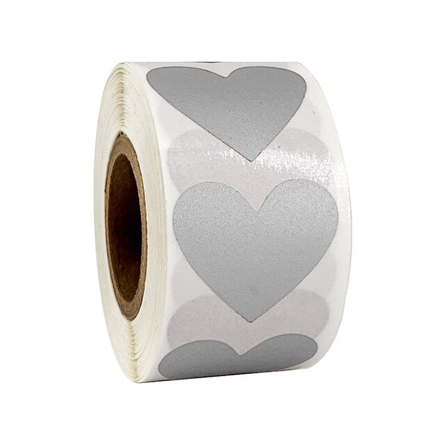 3 farver 300 stk hjerteform sølv rose guld skrabe af klistermærker kærlighedsetiket til festaktivitet forretning papirmærkat: Sølv