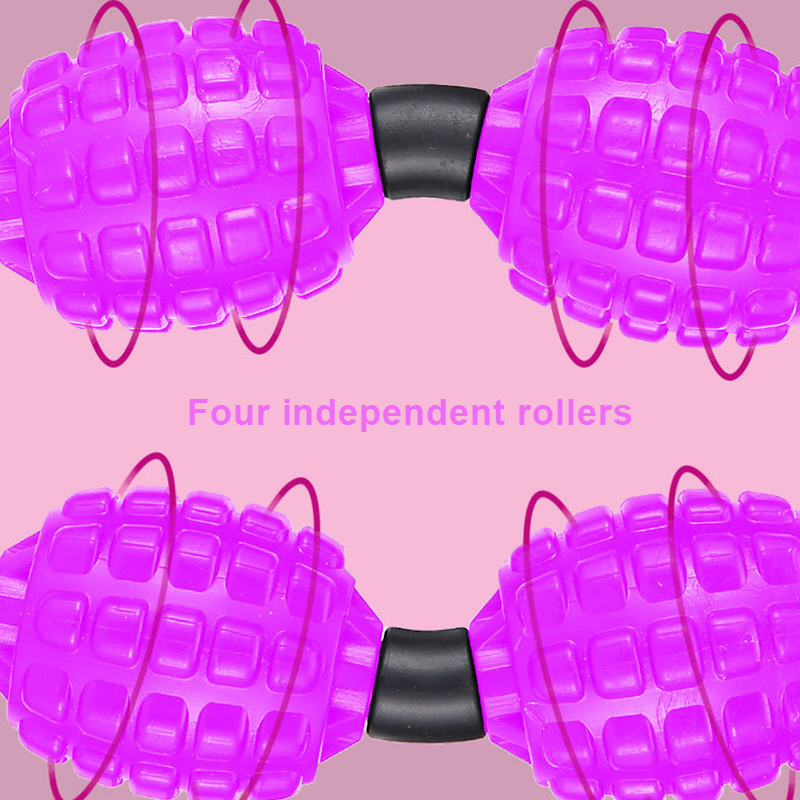 U Shape Trigger Point Massage Roller for Arm Leg Neck Muscle Tissue Fitness Gym Yoga Pilates Sports 4 Wheel Blocks Yoga Roller