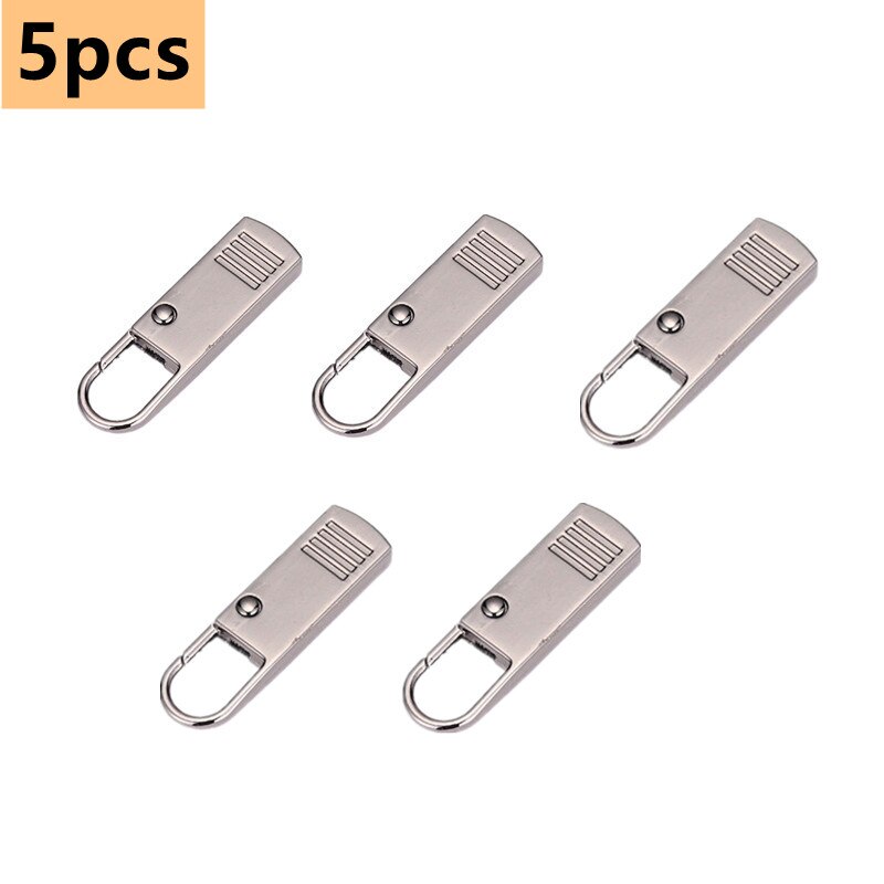 5Pcs Universal Zipper Puller Zipper Repair Kit Instant Zipper Repair Replacement Zipper Sliding Teeth Rescue Removable Zippers: 5pcs-D