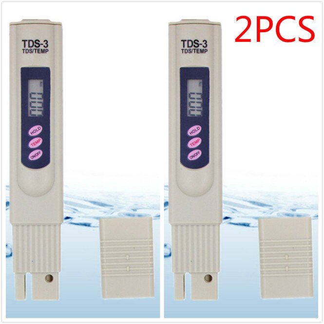 Pluma Digital de prueba de del agua TDS, medidor de dureza para acuario, medidores de PH, herramienta de prueba GH/DH, analizador portátil multiherramientas: A-2PCS