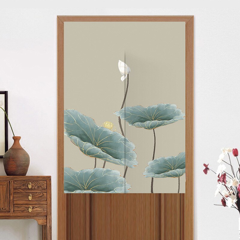 Cortina de puerta de Feng Shui chino dormitorio cocina baño cortina de partición cortina de puerta de loto: 5