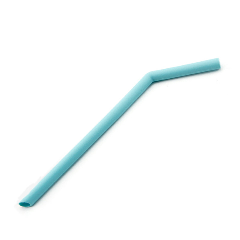 Food grade fold drinker populær resirkulering silikon cocktail godteri farge halm festrekvisita rett 1pc: Buet blå