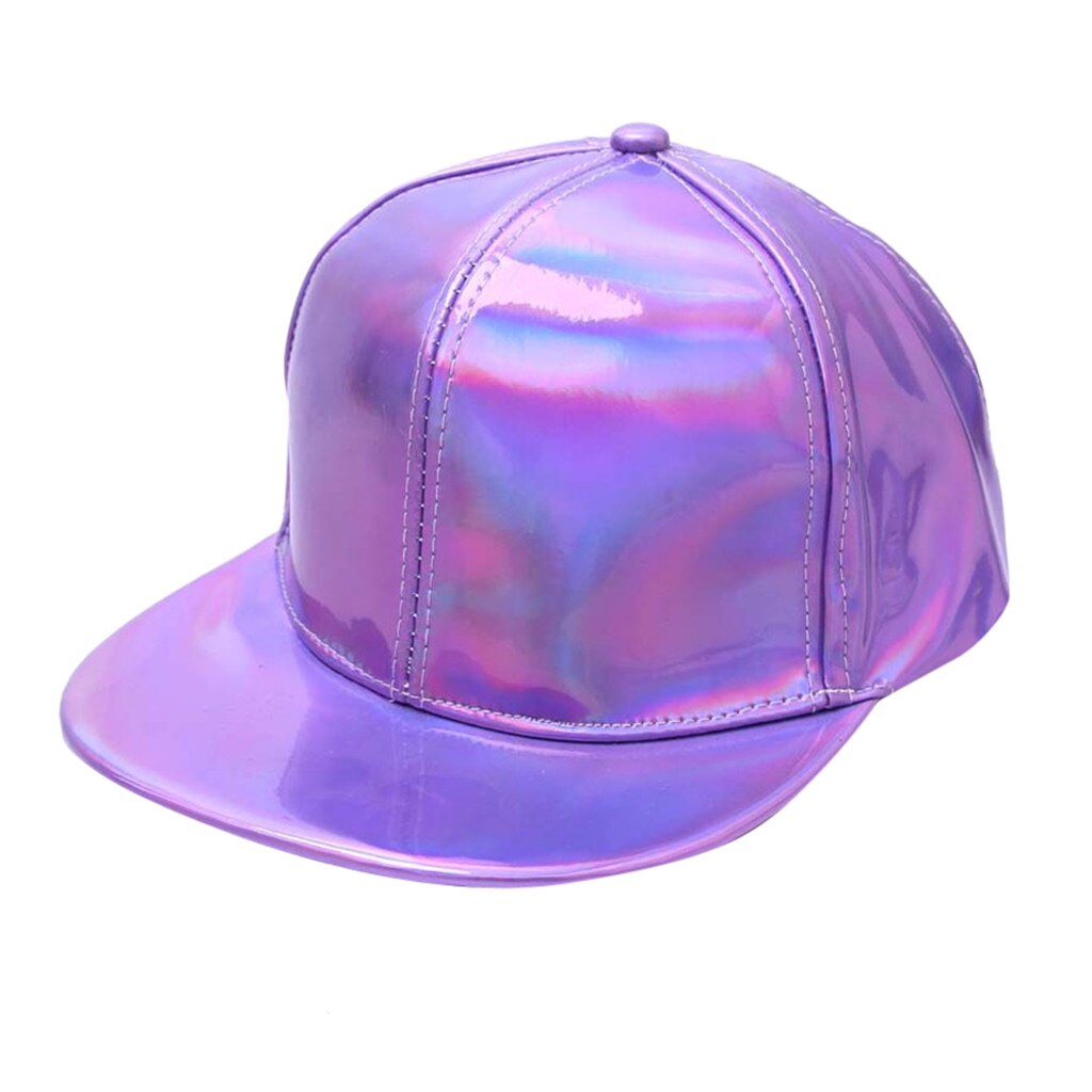 Mand kvinder baseball ensfarvet fluorescerende fladbrætt hat hip-hop hat udendørs klassisk stil cap lavet justerbar hat кепка: Lilla