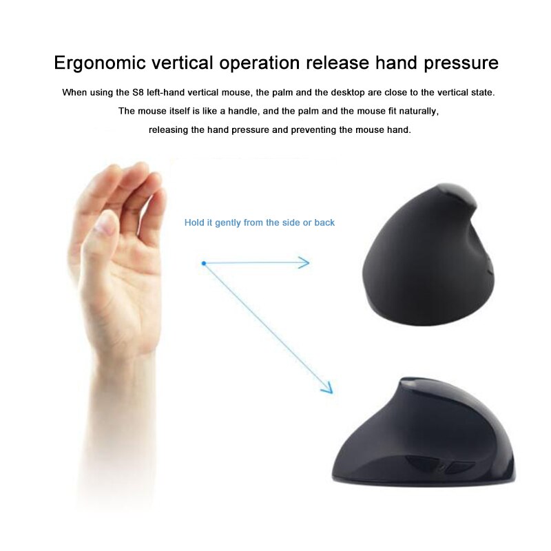 Drahtlose Maus Computer Links Hand Vertikale Maus Ergonomische Gaming Maus 1600 DPI USB Optische Handgelenk Mäuse Mause für PC Computer