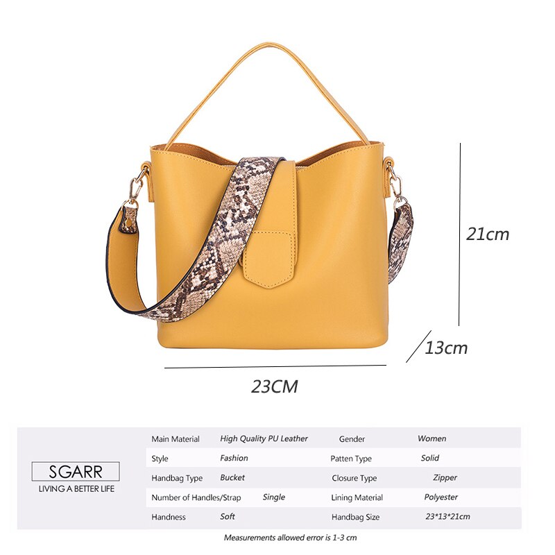 Sgarr Mode Vrouwen Pu Lederen Emmer Handtassen Dames Schoudertas Crossbody Bag Beroemde Toevallige Kleine Tassen