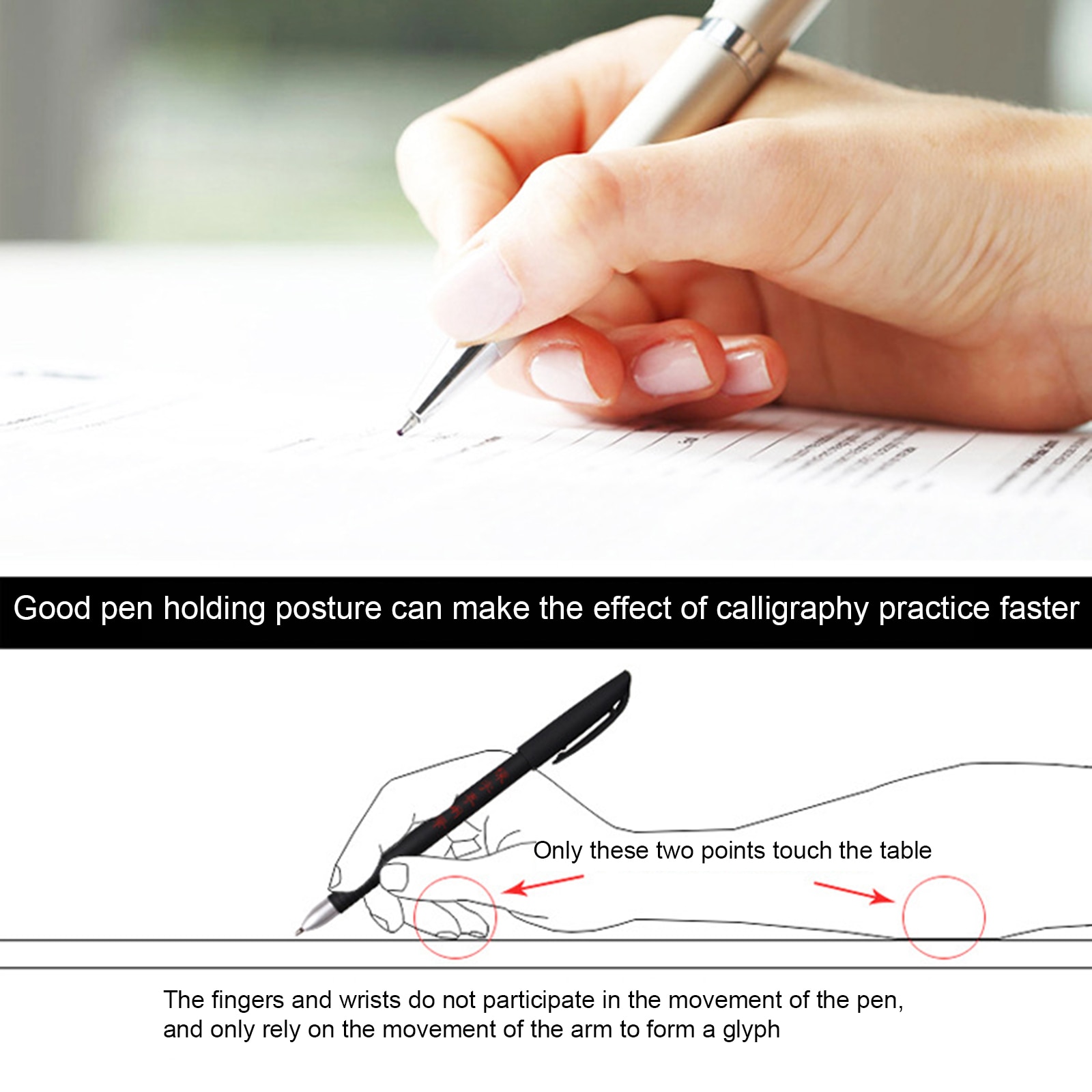 2pcs Calligraphy Sets Practice Calligraphy Copybook Calligraphy Tools Round Body Environmental Reusable Round English Calligrap