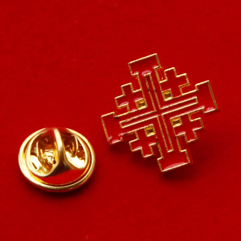 Katholieke Christian Jeruzalem Kruis Broche Badge Religieuze Sieraden Articulos Religiosos Catolico Kerk Halo: Rood