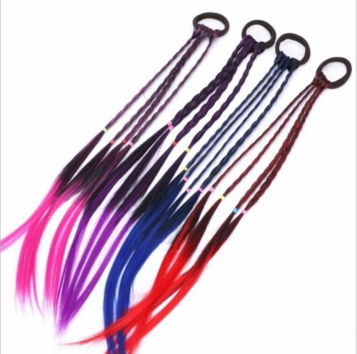 Women Ladies Braided Synthetic Hair Plaited Plait Elastic Headband Female Colorful Wigs Ponytail Hairband Wig Hair Accessories