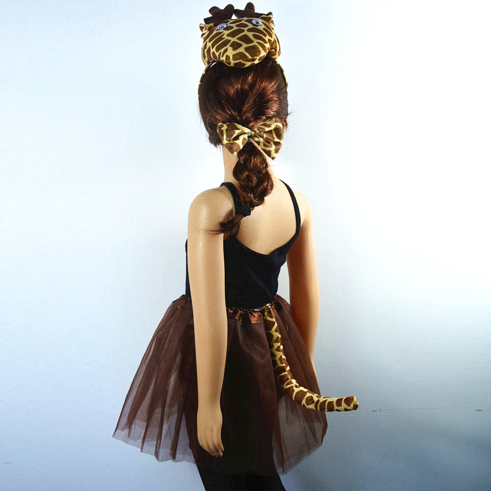 Bandeau de girafe de la Jungle pour femmes et filles, jupe de queue, accessoires de Cosplay Tutu animaux, Costume de fête d'anniversaire, fête prénatale Halloween: 6 / for 2-8 years girls