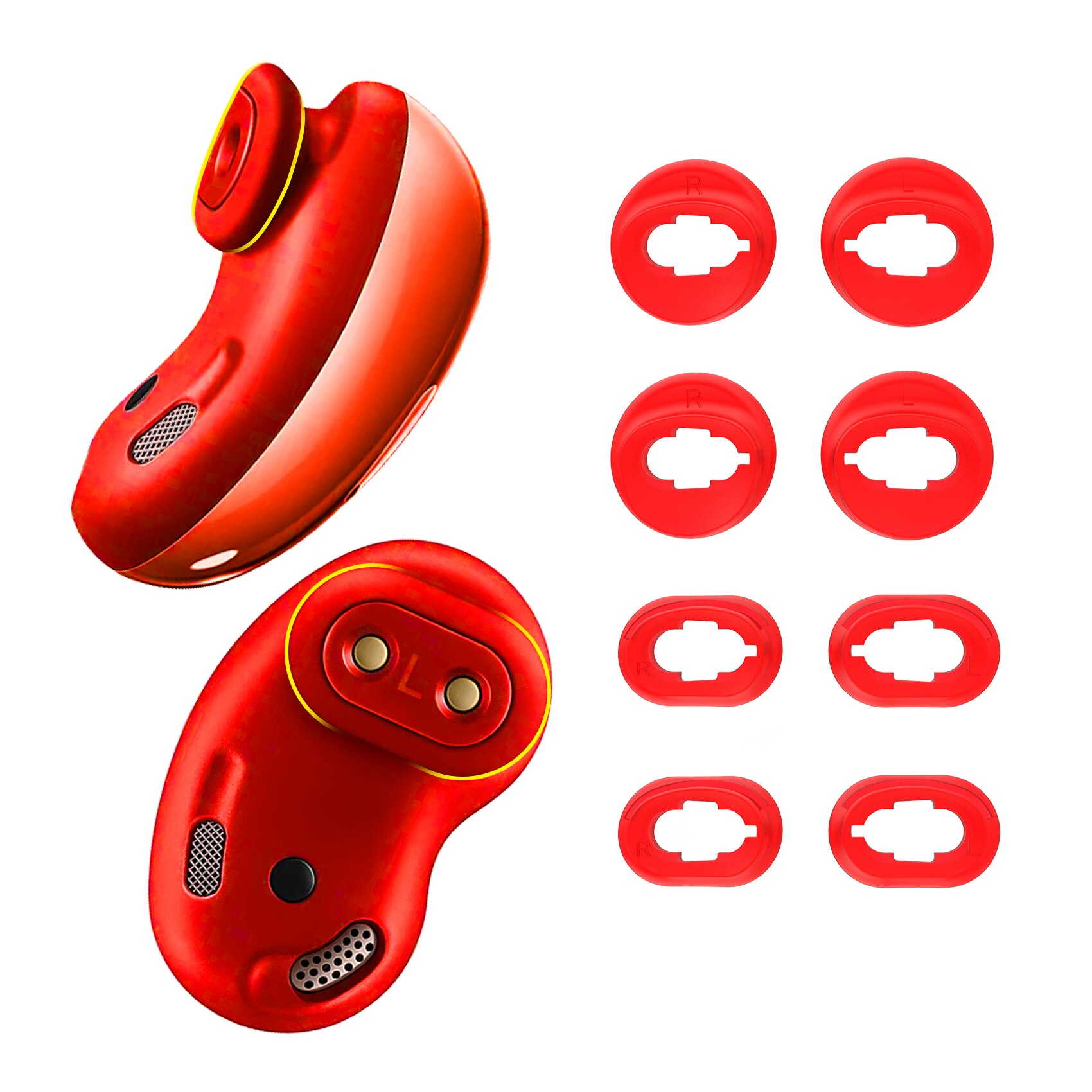 4 Pairs Siliconen Oordopjes Vervanging Samsung Galaxy Knoppen Live Voors Oordopjes Accessoires Knoppen Kussen Pad: Red